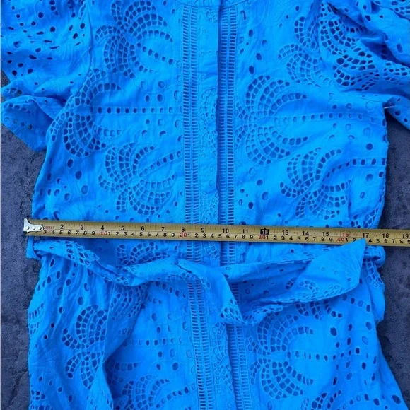 New CIEBON Isabella Cotton Eyelet Maxi Shirtdress blue size small - Picture 4 of 6